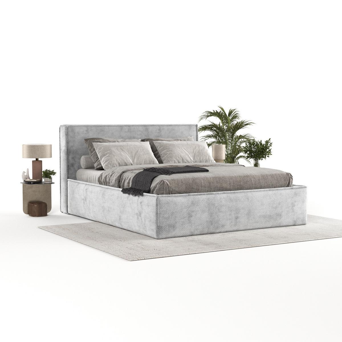 POLSTERBETT Sato mit Stauraum 140/200 cm Hellgrau im Bonita Stoff - Hellgrau/Schwarz, Holz/Holzwerkstoff (140/200cm) - AltaBeds
