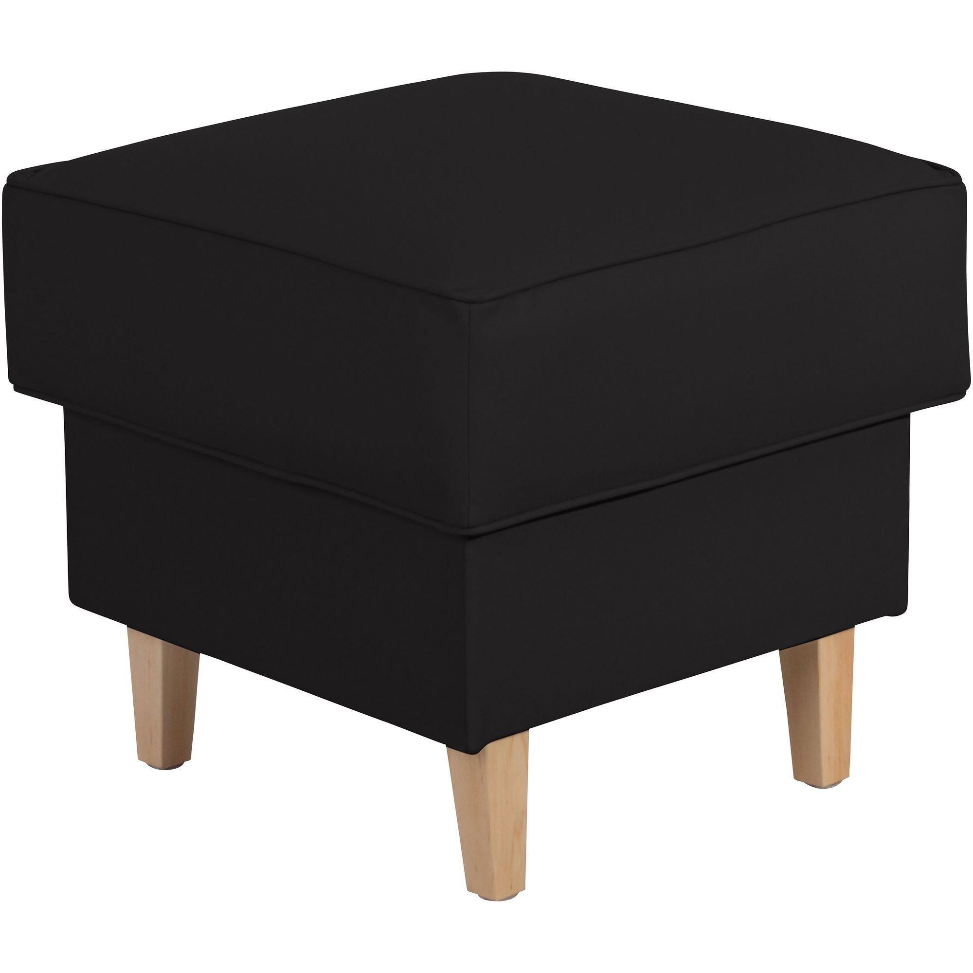 HOCKER Karlen Bezug Kunstleder Buche natur / schwarz - Buchefarben/Schwarz, Kunststoff (53/45/53cm) - 58aufmkessel