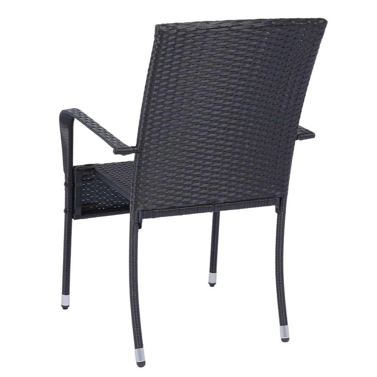 GARTENSTÜHLE Yoro 4er-Set - Schwarz, Kunststoff (50/90/50cm) - Juskys