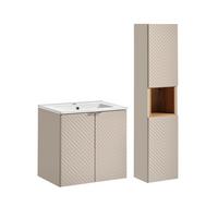 BADMÖBEL 60cm Manoa 2er-Set Kaschmir - Holz - Beige, Holzwerkstoff (60/59/40cm) - Petits-meubles