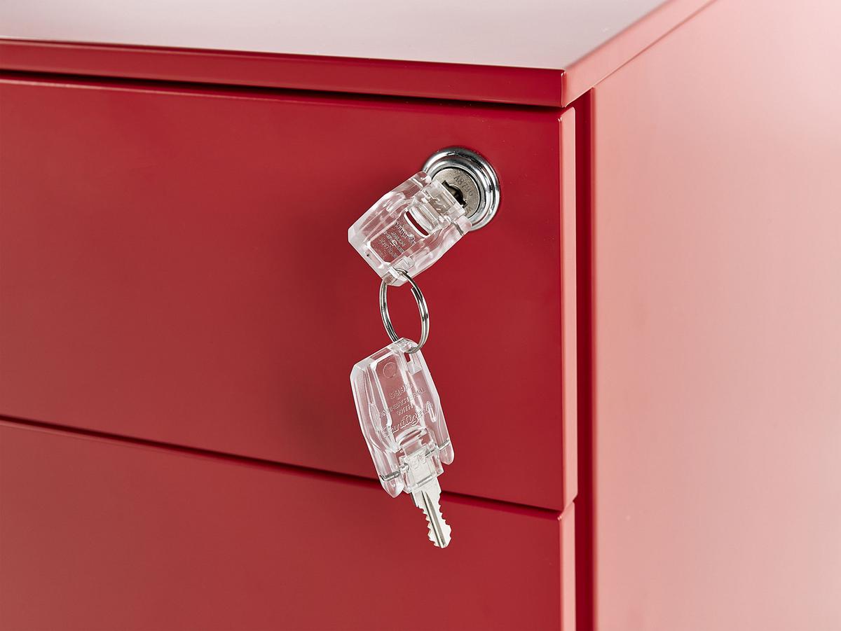AKTENSCHRANK rot Bolsena - Rot, Metall (30/60/50cm) - Beliani
