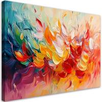 LEINWANDBILD Bunte moderne Abstraktion 60x40cm - Multicolor, Textil (60/40cm) - Feeby