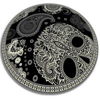 VINYL TEPPICH Ø80 cm Schädel - Schwarz/Grau, Kunststoff (80/80cm) - TULUP