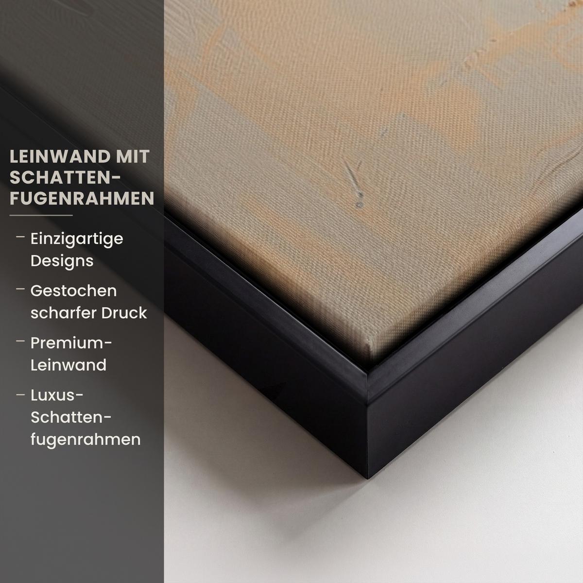 LEINWAND Bilder mit Rahmen - Osterhase - Pastell - Eier - 60x40 - Beige, Textil (60/40cm) - MuchoWow