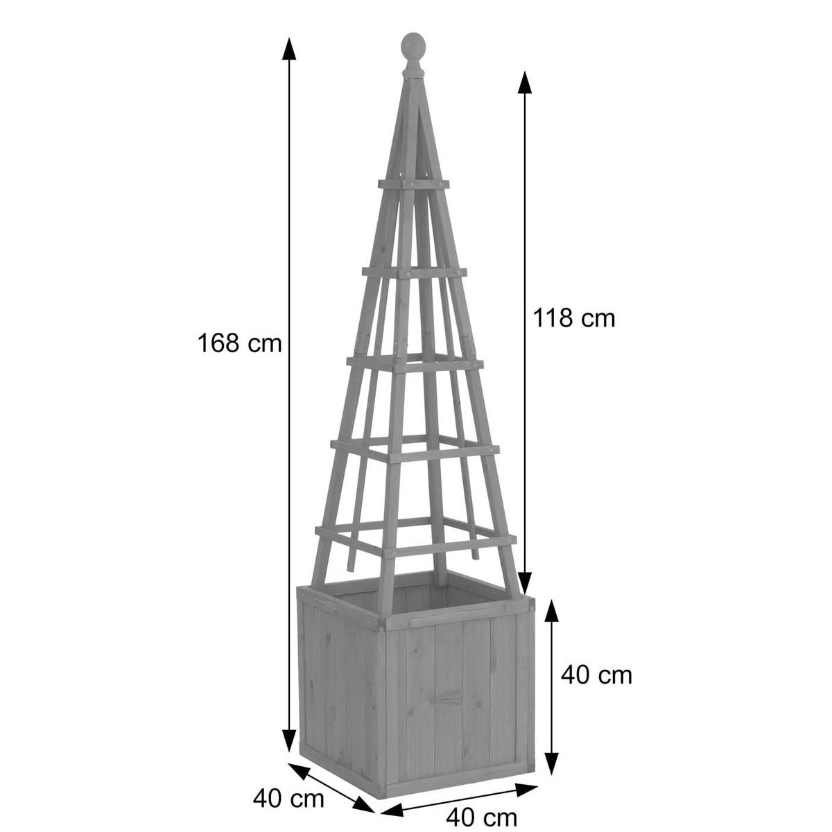 RANKGITTER MIT PFLANZKASTEN Anthrazit - Anthrazit, Holz (168cm) - MCW