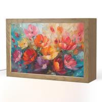 TISCHLEUCHTE Blumen - Bunt - Malerei - Abstrakt - Kunst 30x20 cm - Alufarben, Holzwerkstoff (8/30/20cm) - OnlyWow