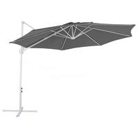AMPELSCHIRM dunkelgrau/weiß 295 cm Savona II - Weiß/Grau, Textil (295/295cm) - Beliani