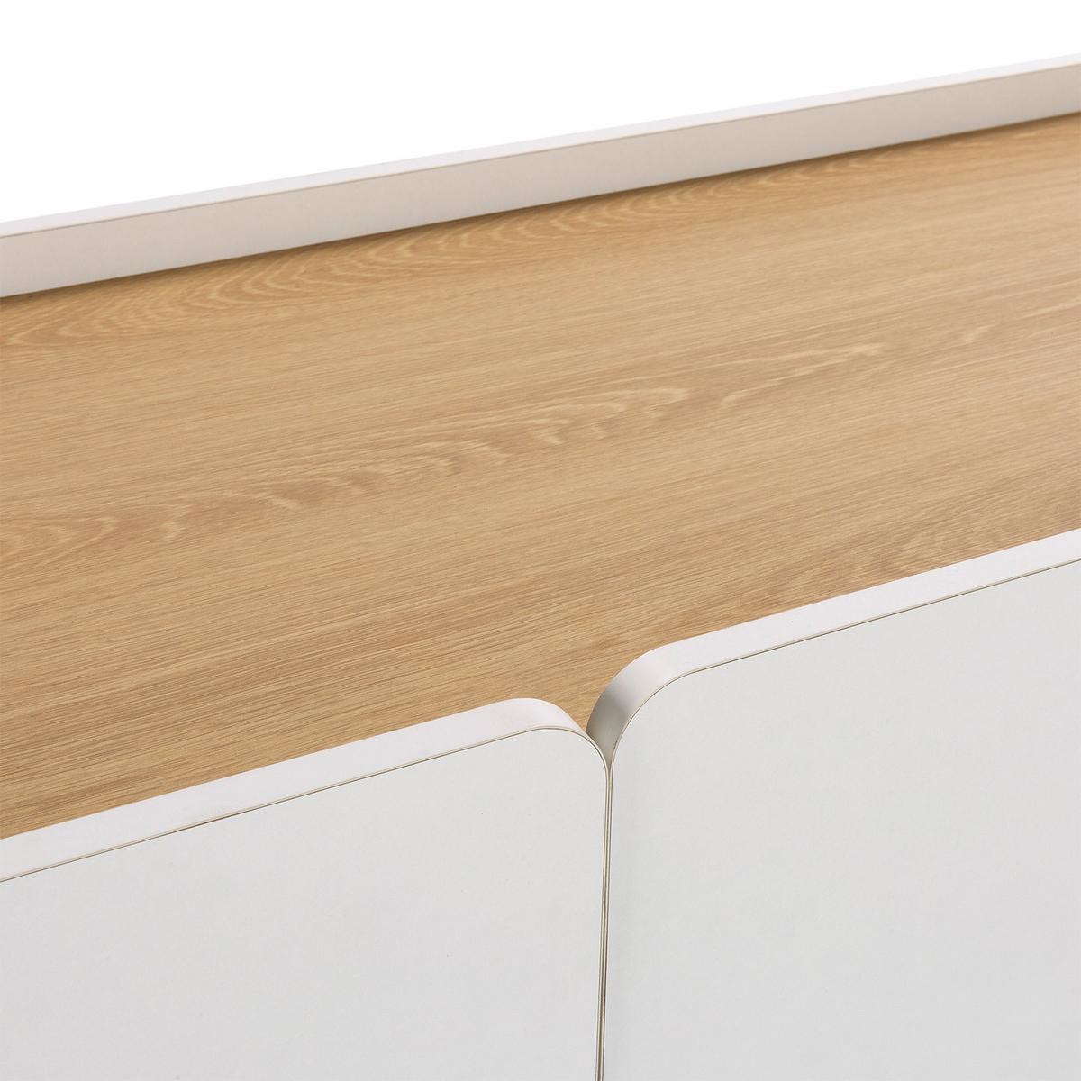 SIDEBOARD Curva 3 türen Weiß - Weiß, Holzwerkstoff (140/80/40cm)