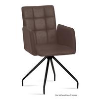 ARMLEHNSTUHL (2er-Set) Devina 52x91x60 Schwarz/Braun - Schwarz/Braun, Kunststoff (60/91/52cm) - 58aufmkessel