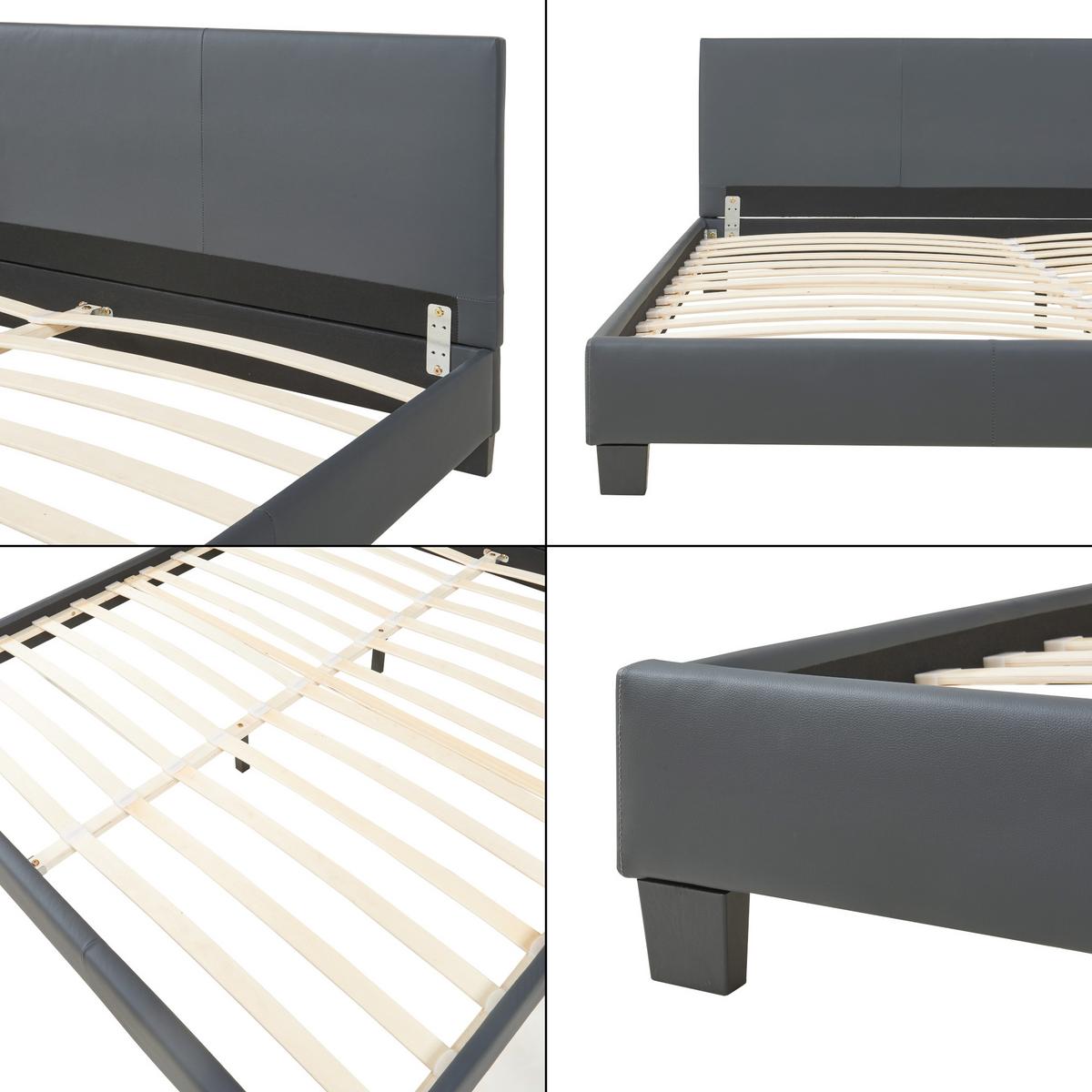 POLSTERBETT Albacete - Dunkelgrau, Textil (180/200cm) - Corium