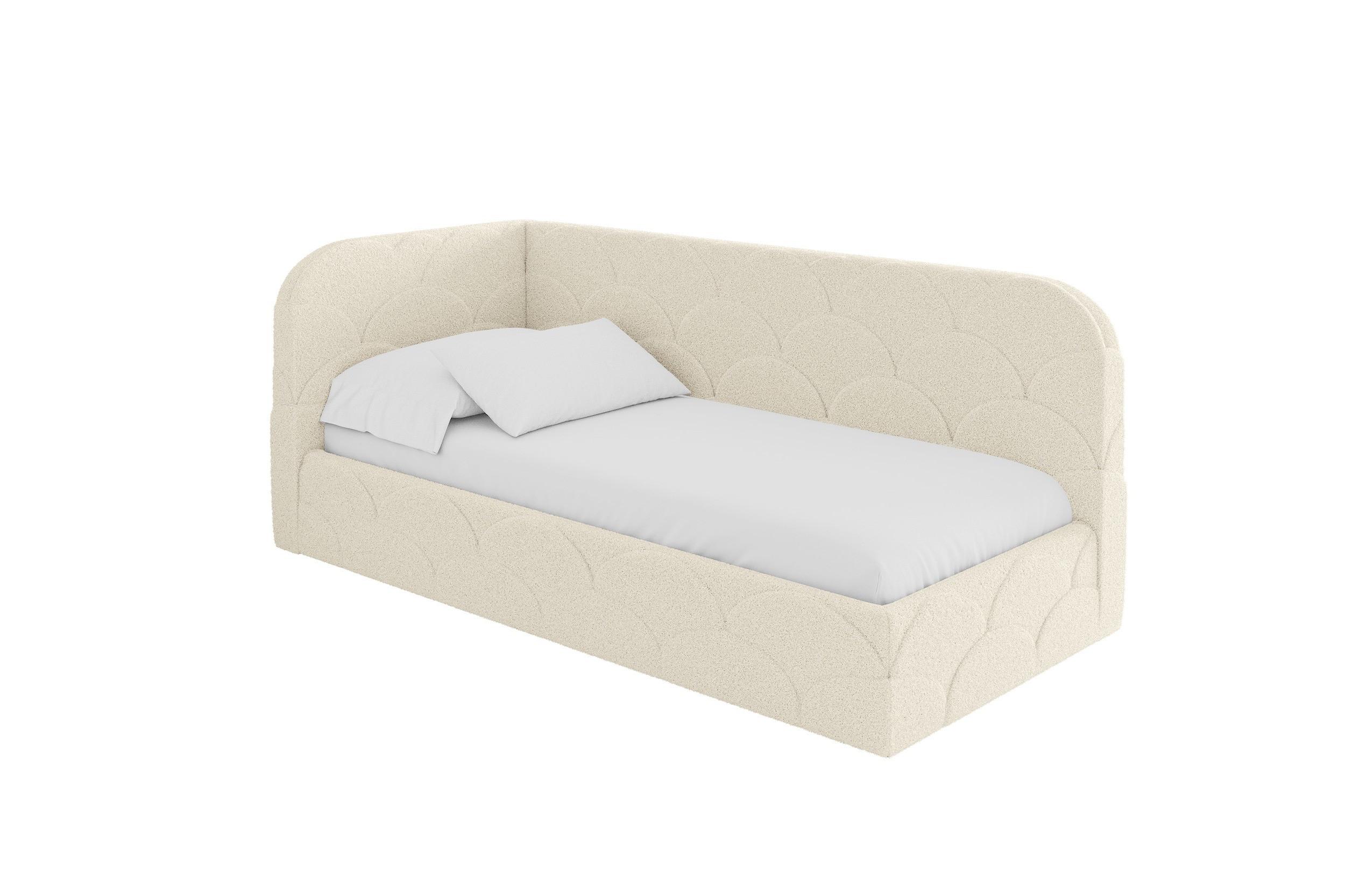 EINZELLBETT Jugendbett mit Bettkasten, Rechts - ELRY 80x200 Beige - Perlmutt, Holzwerkstoff/Textil (80/200cm) - ALTDECOR
