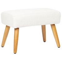 HOCKER Takoma 30/50/35 cm - Weiß, Textil (50/35/30cm) - Beliani
