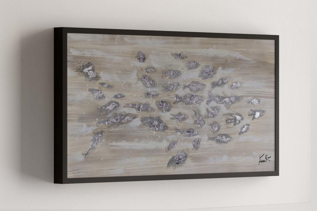 ACRYLBILD HANDGEMALT 100/50 cm - Beige, Holz/Textil (100/50cm) - KUNSTLOFT