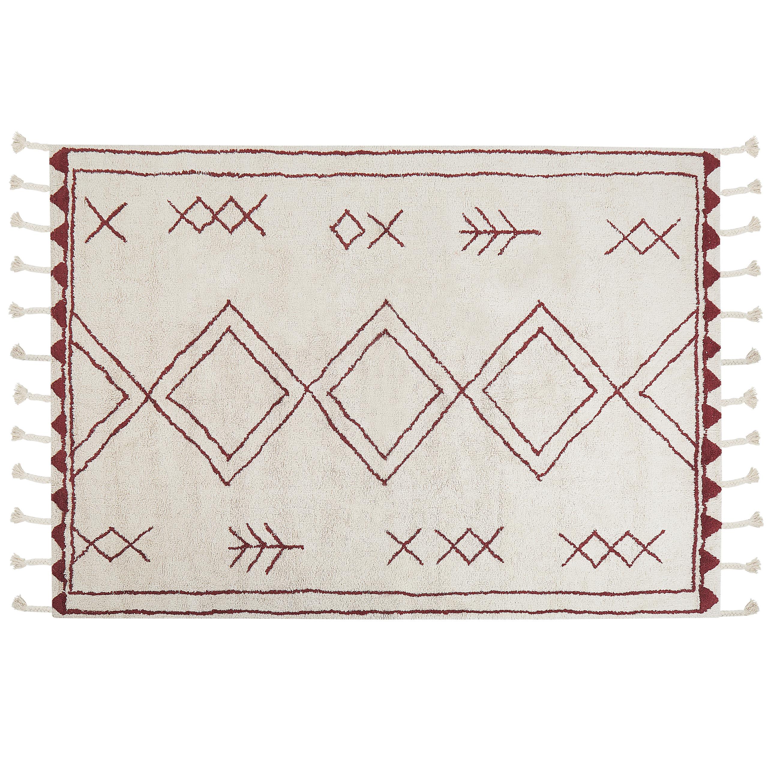KURZFLOR-TEPPICH Kenitra 200/140 cm - Weiß, Textil (140/200cm) - Beliani