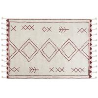KURZFLOR-TEPPICH Kenitra 230/160 cm - Weiß, Textil (160/230cm) - Beliani