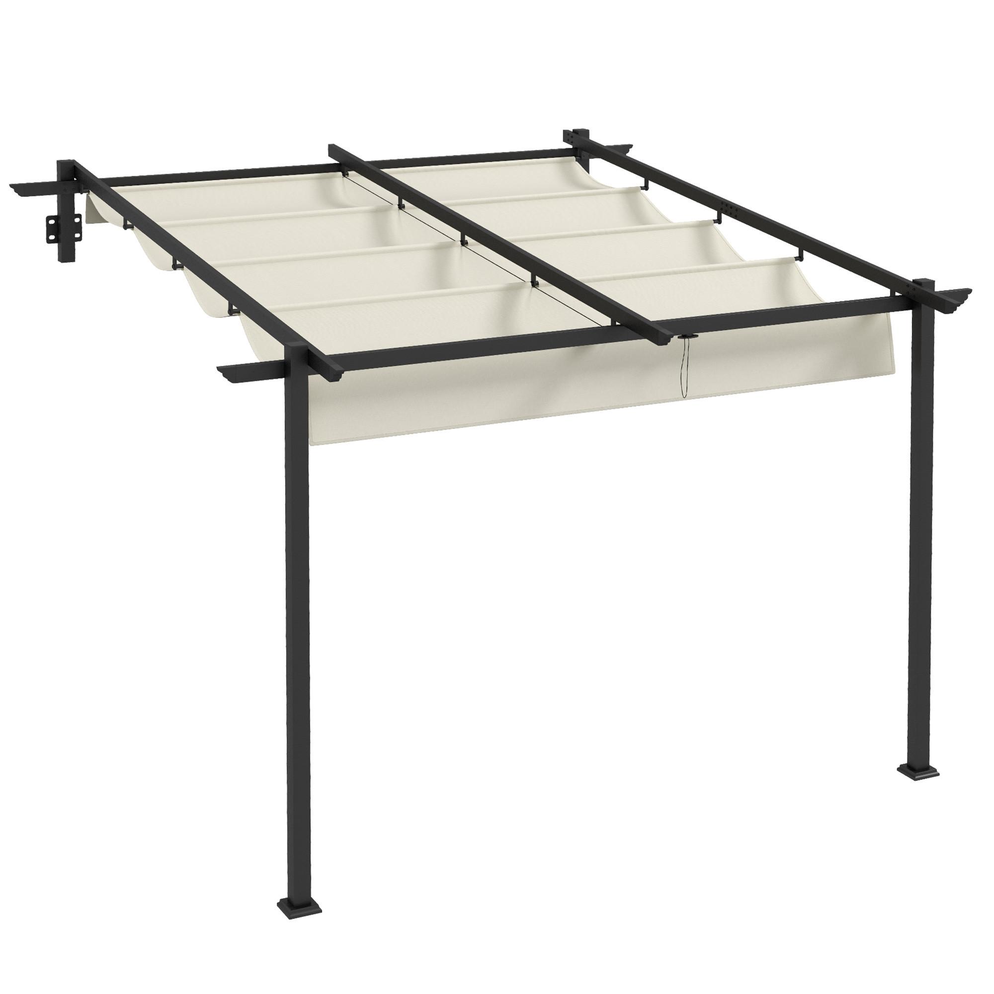 PERGOLA Winddicht Stahl+Polyester Crème - Creme, Metall (297/230/297cm) - Outsunny