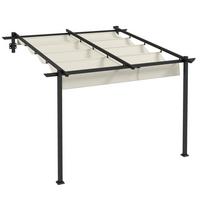 PERGOLA Winddicht Stahl+Polyester Crème - Creme, Metall (297/230/297cm) - Outsunny
