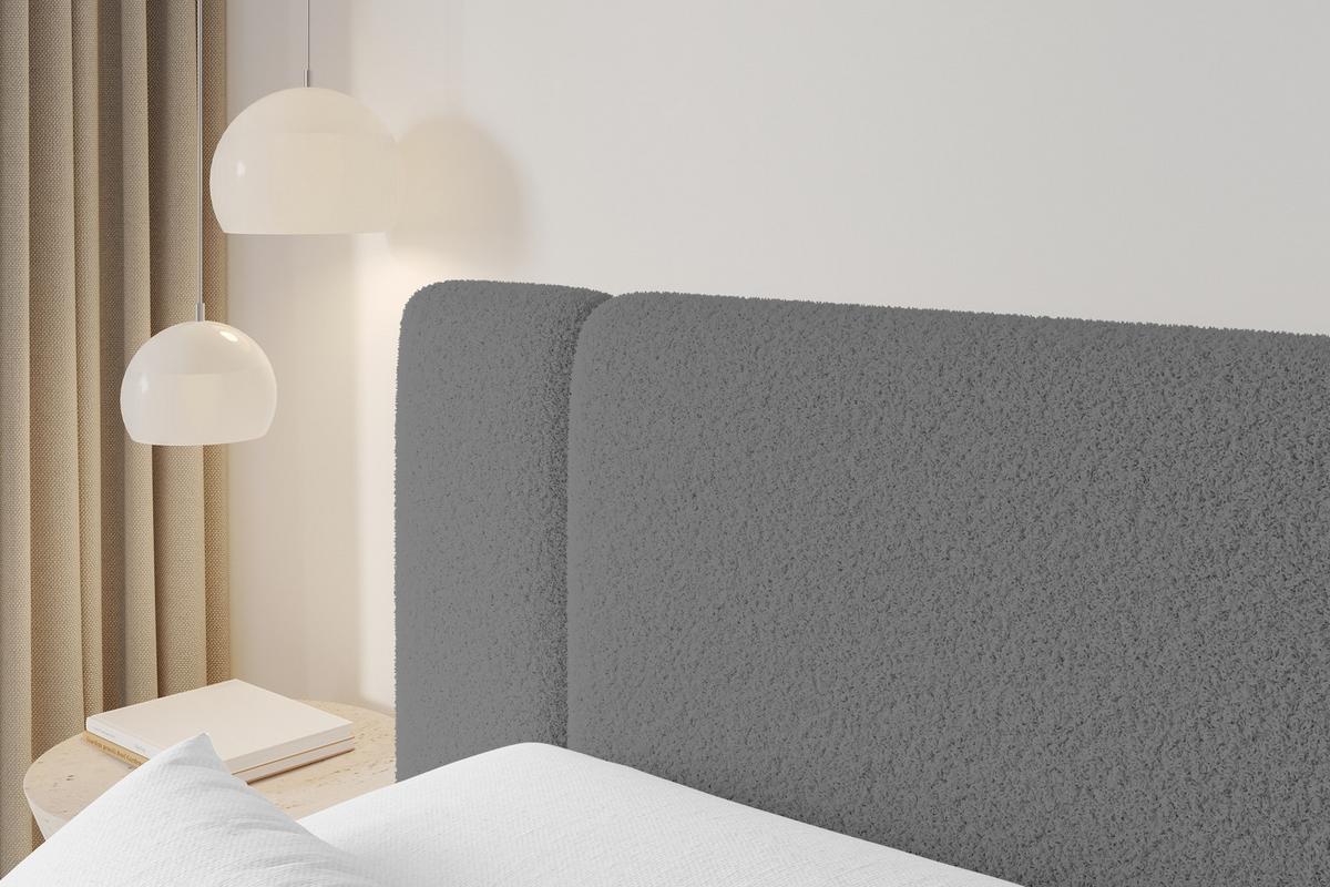 BOXBETT mit Matratze H4 - EVON Zanozek - 180x200 cm Grau - Taupe, Holzwerkstoff (180/200cm) - ALTDECOR
