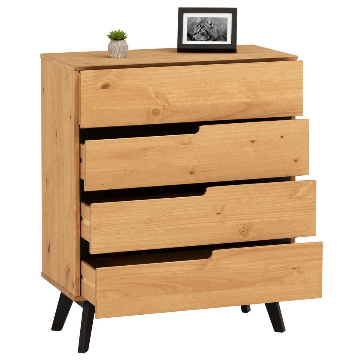 KOMMODE TIBOR gebeizt/gewachst - Kieferfarben, Holz (80/96/40cm) - IDIMEX