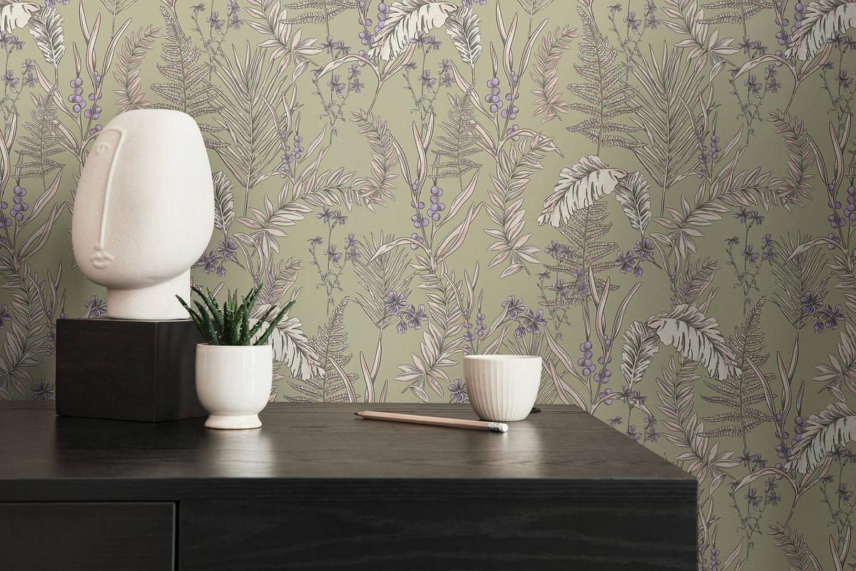 VLIESTAPETE Grün 53/1005 cm - Grün, Textil (53/1cm) - KUNSTLOFT