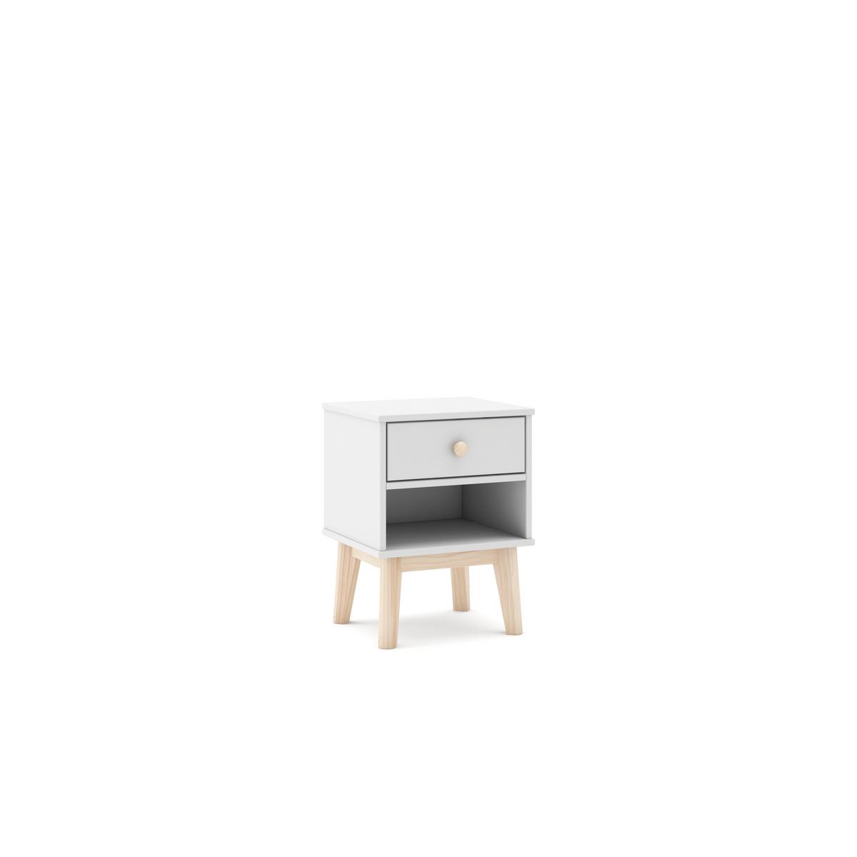 NACHTTISCH Esteban Weiß 40/35/53.1 cm - Weiß, Holz (35/53.1/40cm) - Calicosy