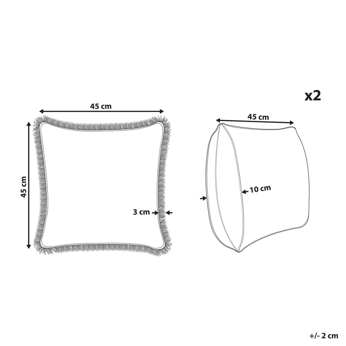 DEKOKISSEN 2er-Set Hellgrün 45/45 cm Filix - Hellgrün, Naturmaterialien/Textil (45/45cm) - Beliani