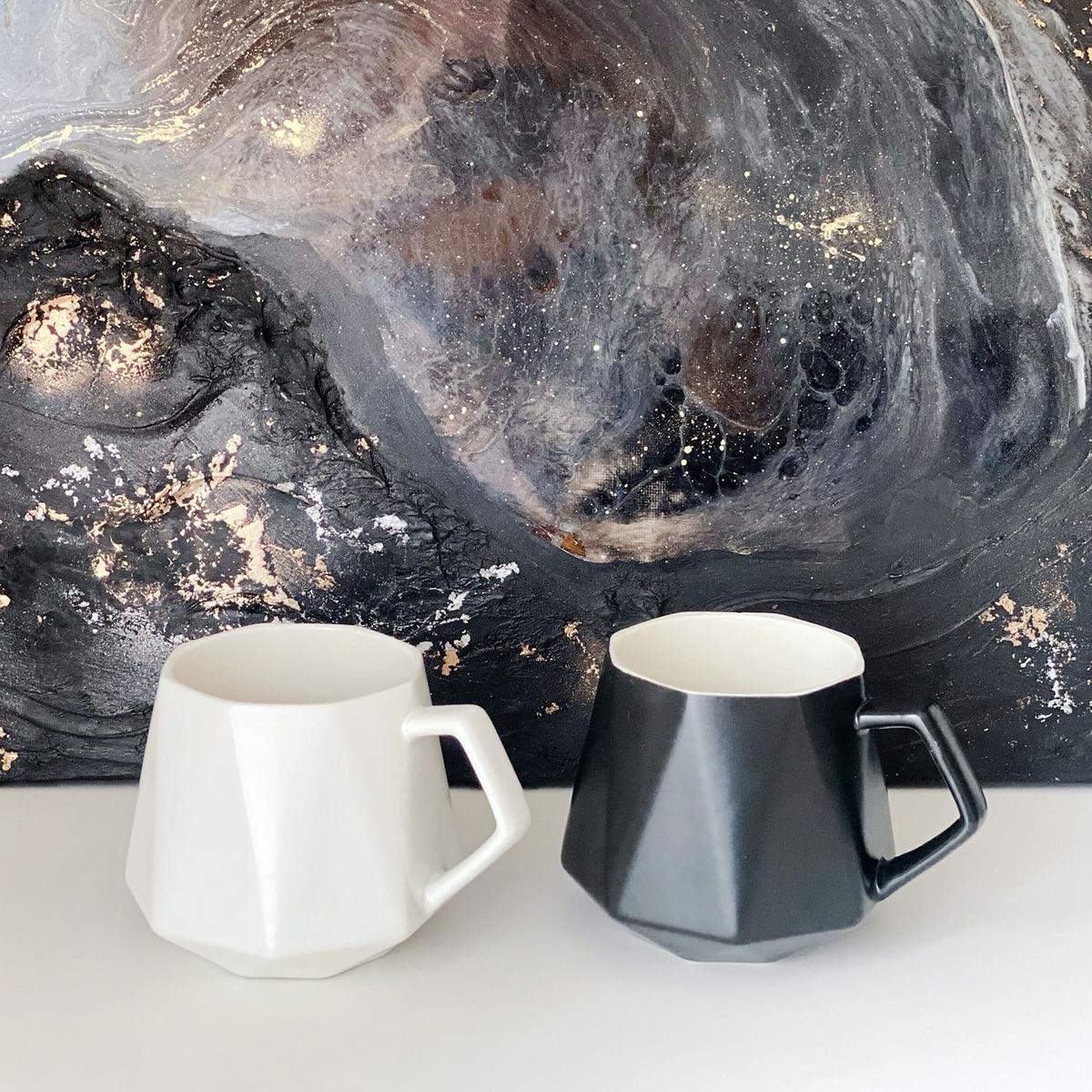 TEETASSE in Feinschliff Optik 350 ml (4-tlg.) - Weiß, Keramik (0.35L) - Intirilife