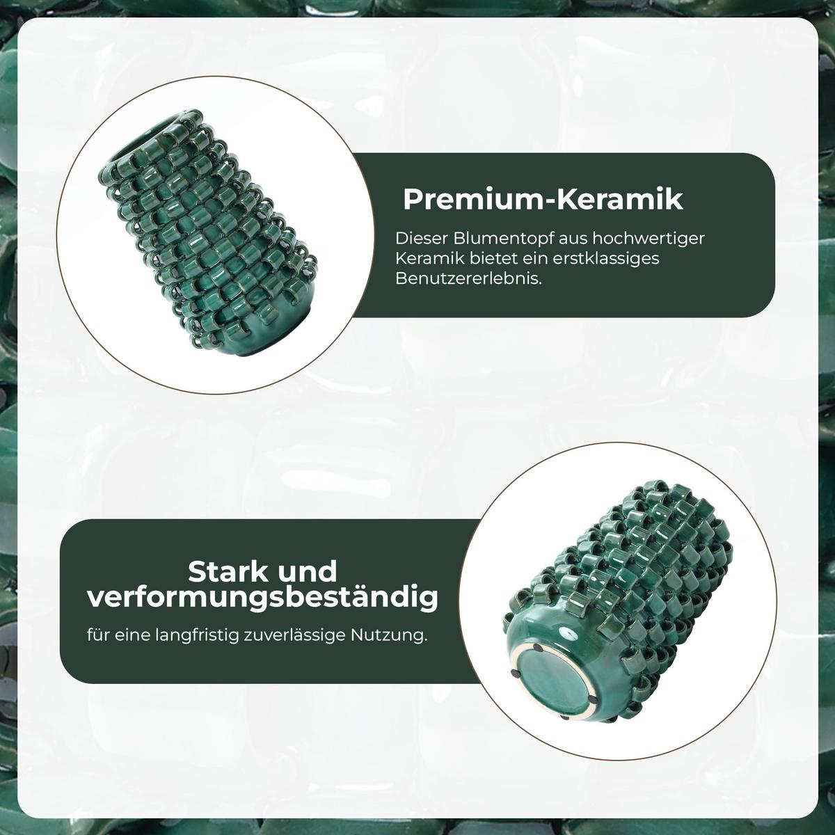 VASE, Ø10.7 x H31 cm, dunkelgrün - Dunkelgrün, Keramik (31cm) - Hometopia