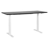 SCHREIBTISCH schwarzweiß 180/80 cm elektrisch höhenverstellbar Destin III - Schwarz/Weiß, Holz (80/180/63cm) - Beliani