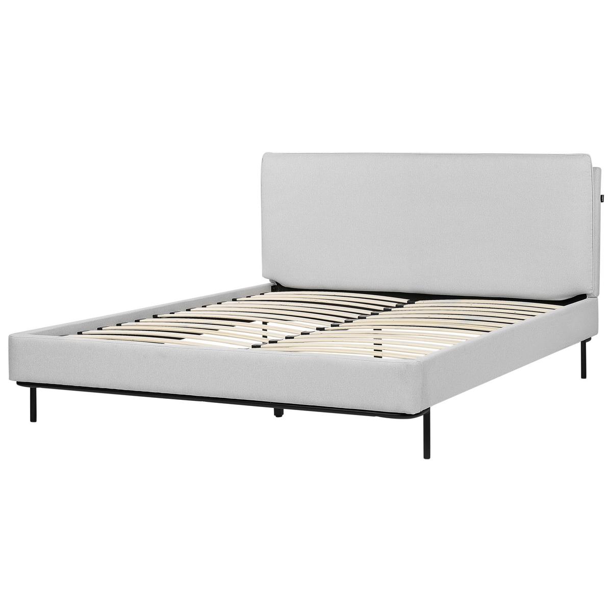 BETT mit Lattenrost 160/200 cm Stoff Hellgrau Corio - Hellgrau, Textil (160/200cm) - Beliani