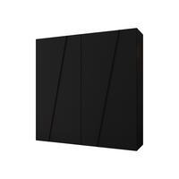 DREHTÜRENSCHRANK Zen 200 cm - Schwarz, Holzwerkstoff/Kunststoff (200/202/50cm) - MIRJAN24