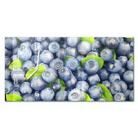 WANDUHR aus Glas 60x30 cm - Beeren - Blau, Glas (60/30/0.4cm) - TULUP