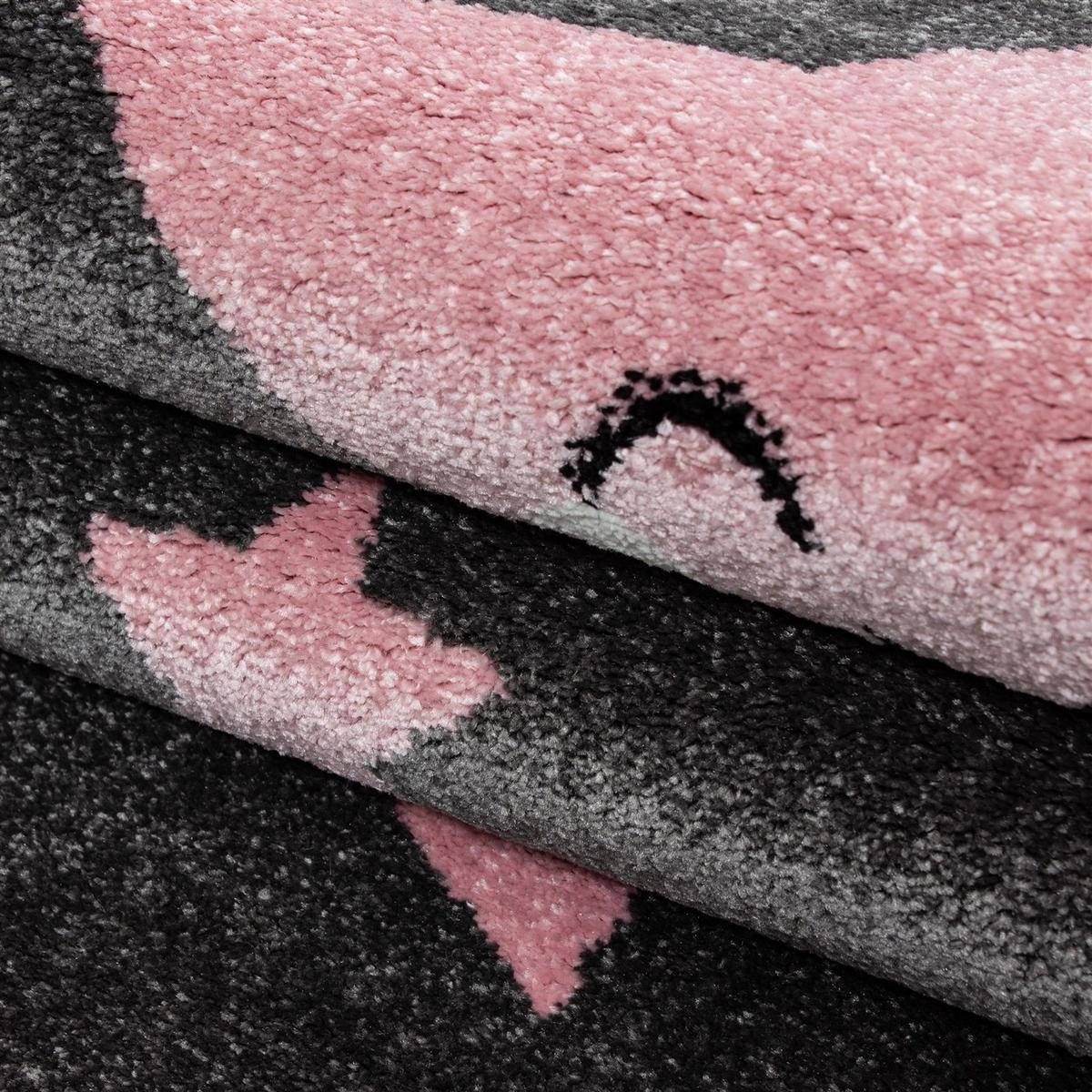 KINDERTEPPICH TASNA, mit Sternen-Motiv, Rosa, 80 x 150 cm - Rosa, Textil (150/80cm) - KADIMA DESIGN