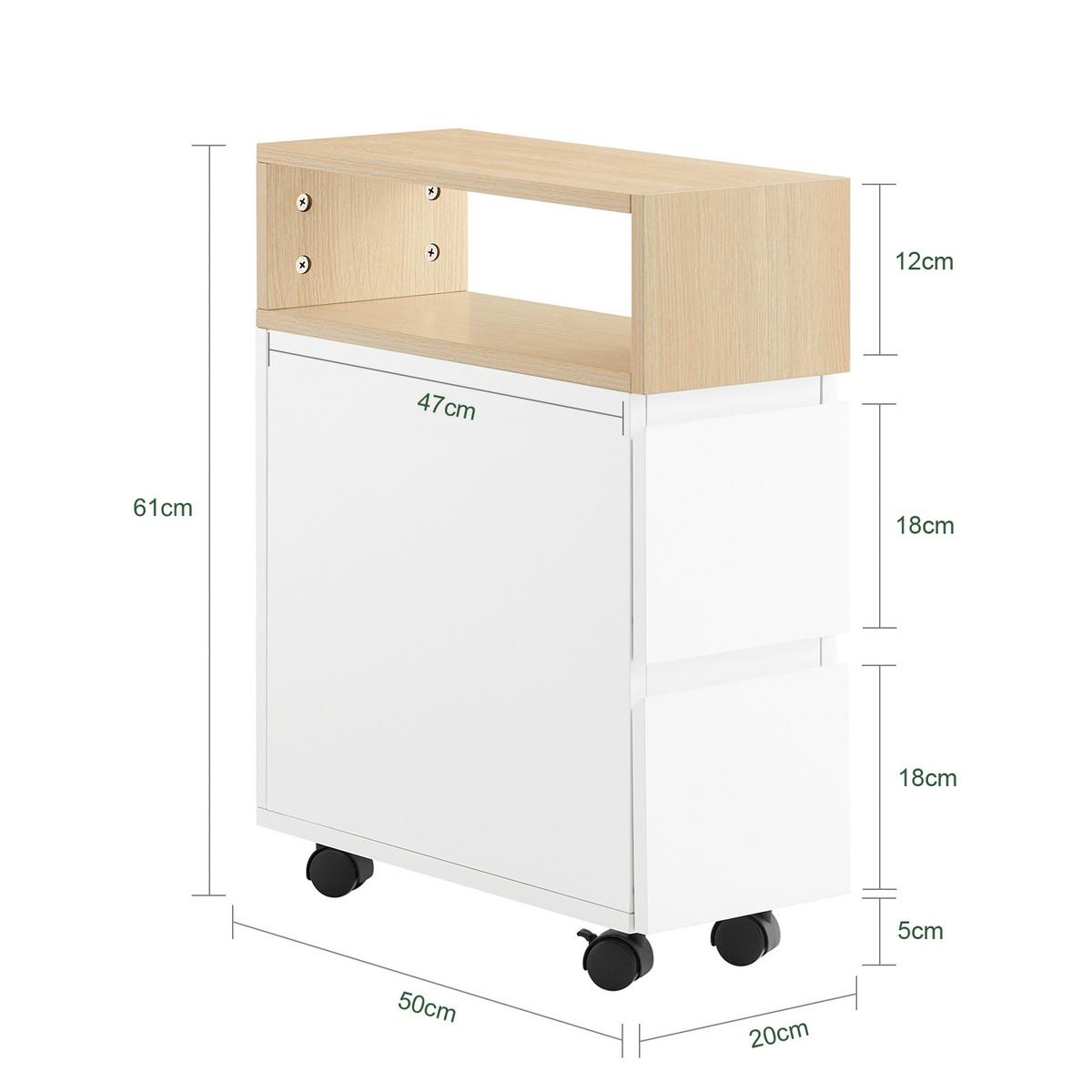 NISCHENWAGEN Weiß-Natur - Weiß/Naturfarben, Holzwerkstoff (50/20/61cm) - SoBuy