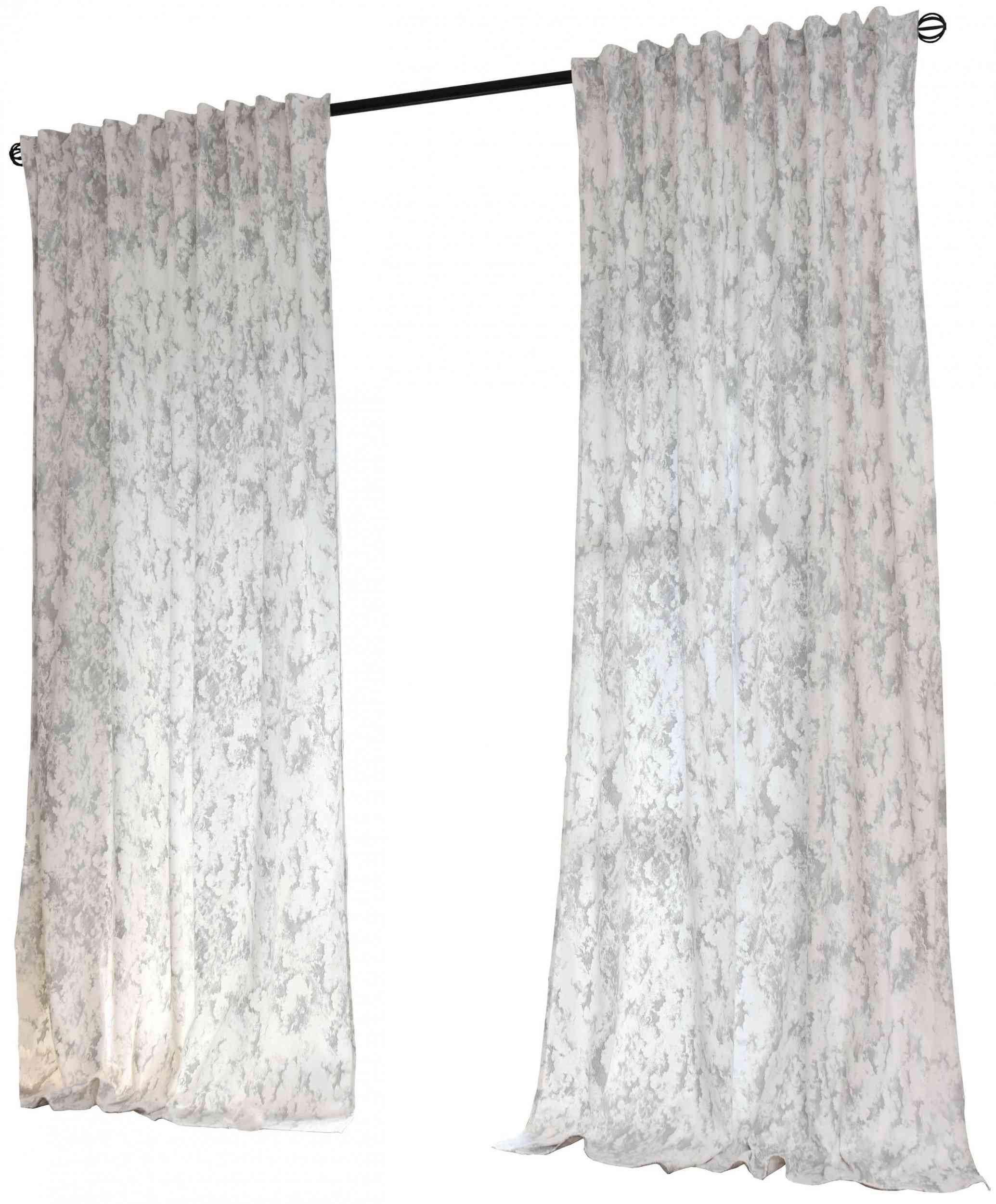 VORHANG 2ER SET MILANO STAR HxB 245x140 cm Weiß Silber - Weiß, Textil (140/245cm) - Gardinenbox