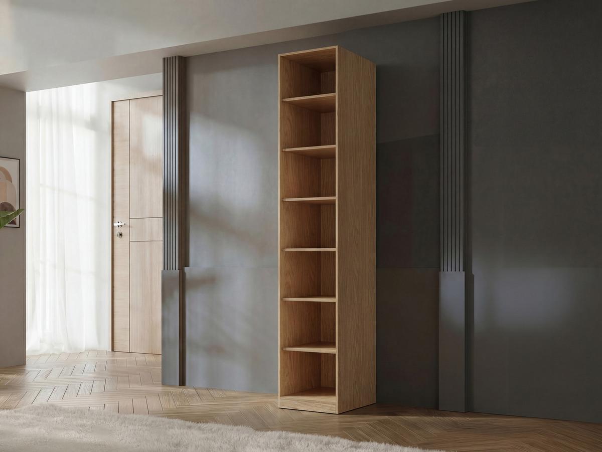 KLEIDERSCHRANK Soreno 45 L-R 1D, Seite: Links - Eichefarben/Beige, Holzwerkstoff/Kunststoff (45/237/60cm) - MIRJAN24