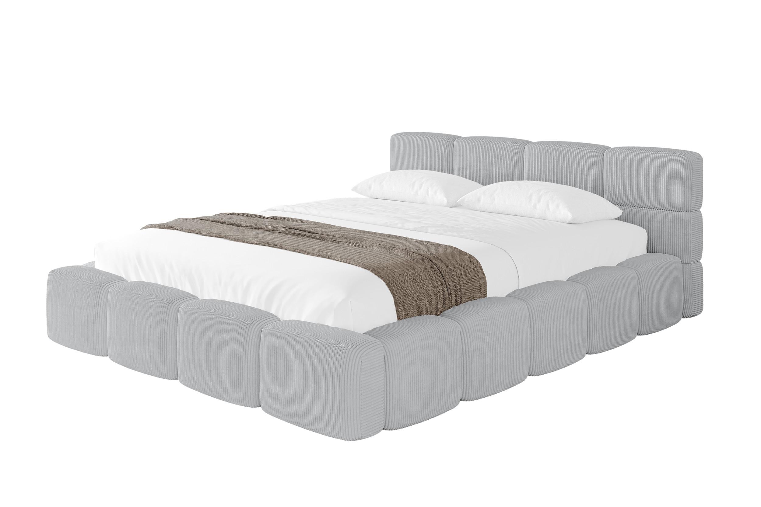 POLSTERBETT mit Bettkasten und Lattenrost, Bett mit Kopfteil, Boxbett ohne Matratze, Doppelbett mit Stauraum - NATA-v1 180x200 Grau - Graphitfarben, Holzwerkstoff/Textil (180/200cm) - ALTDECOR