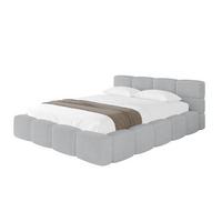POLSTERBETT mit Bettkasten und Lattenrost, Bett mit Kopfteil, Boxbett ohne Matratze, Doppelbett mit Stauraum - NATA-v1 200x200 Grau - Graphitfarben, Holzwerkstoff/Textil (200/200cm) - ALTDECOR