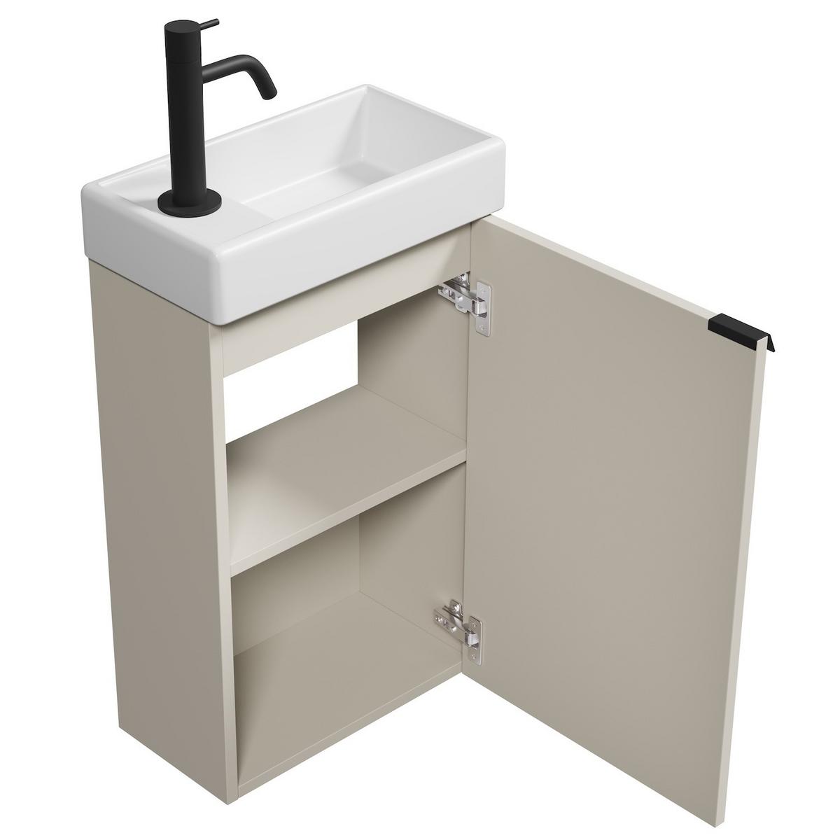GÄSTE-WC-MÖBELSET Apollo 2 Teile Cashmere - 40 x 22 x 68 cm - Kaschmir, Holz (40/68/22cm) - Badplaats