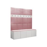 GARDEROBEN-SET Orion V - Weiß/Rosa, Holzwerkstoff/Kunststoff (168/186/46cm) - MIRJAN24