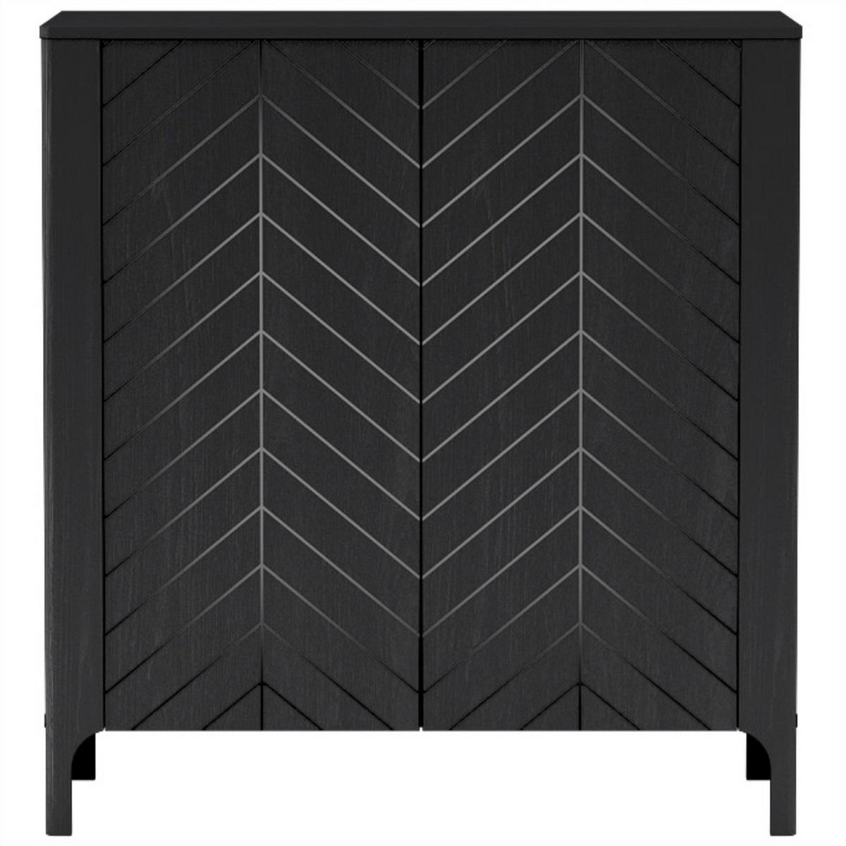 KOMMODE Lume mit zwei Türen, 100 cm, schwarz - Schwarz, Holzwerkstoff (103/95/40.5cm) - Beautysofa