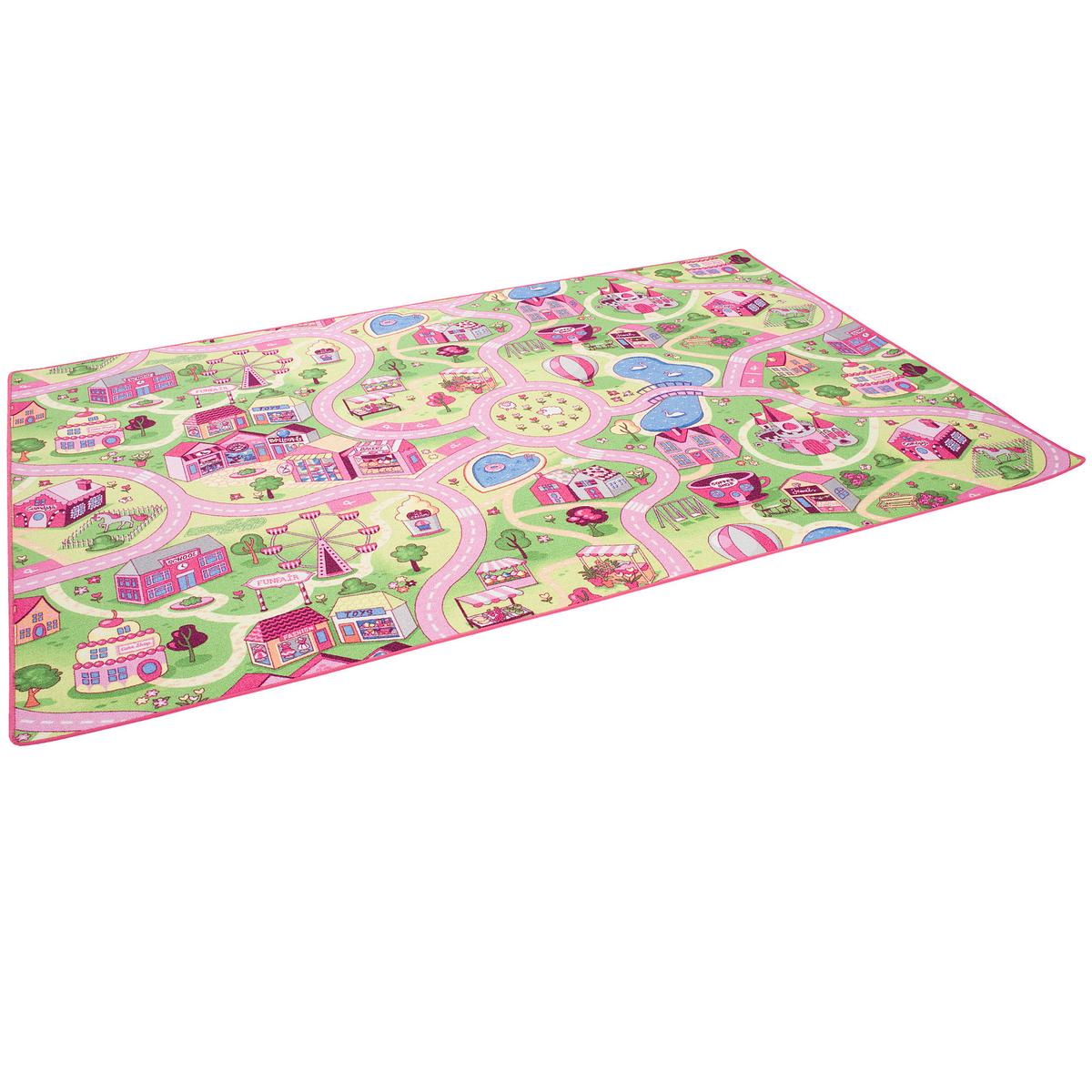 KINDER SPIEL TEPPICH GIRLS VILLAGE - Rosa, Textil (80/200cm) - Snapstyle