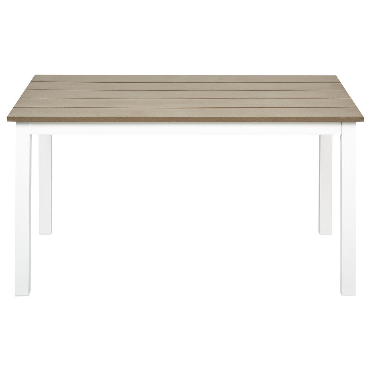 GARTENTISCH Heller Holzfarbton Messina - Hellbraun/Weiß, Kunststoff (96/52/50cm) - Beliani