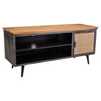 TV-LOWBOARD aus Metall und Holz, schwarz, 120x40x57cm - Multicolor, Metall (120/56.5/40cm) - Wanderlust