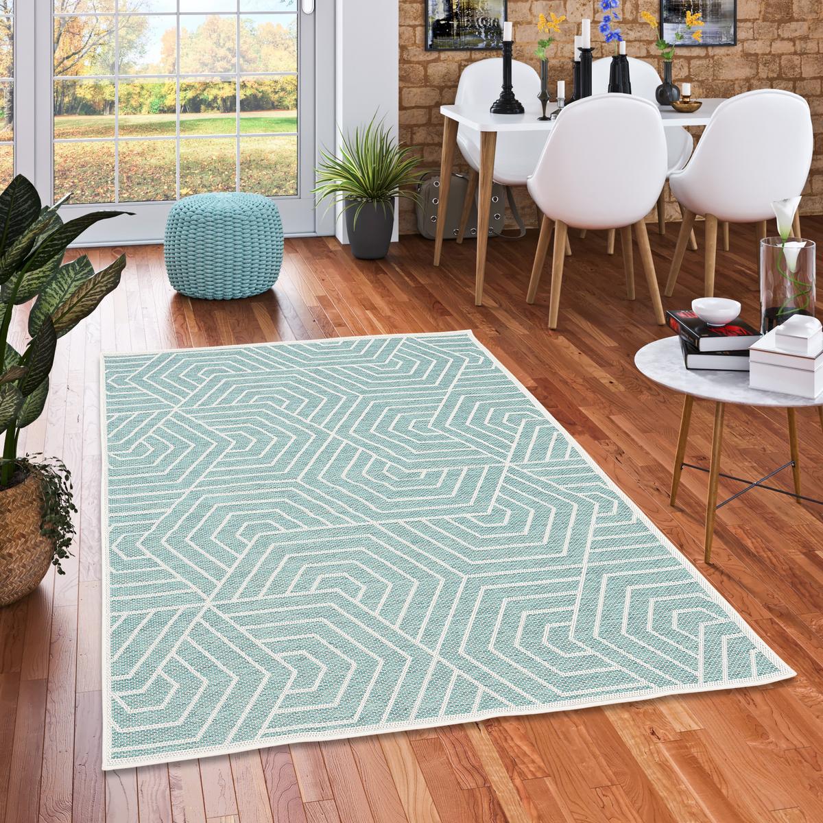IN & OUTDOOR TEPPICH FLACHGEWEBE OTTAWA TREND - Mintgrün, Textil (140/200cm) - Pergamon