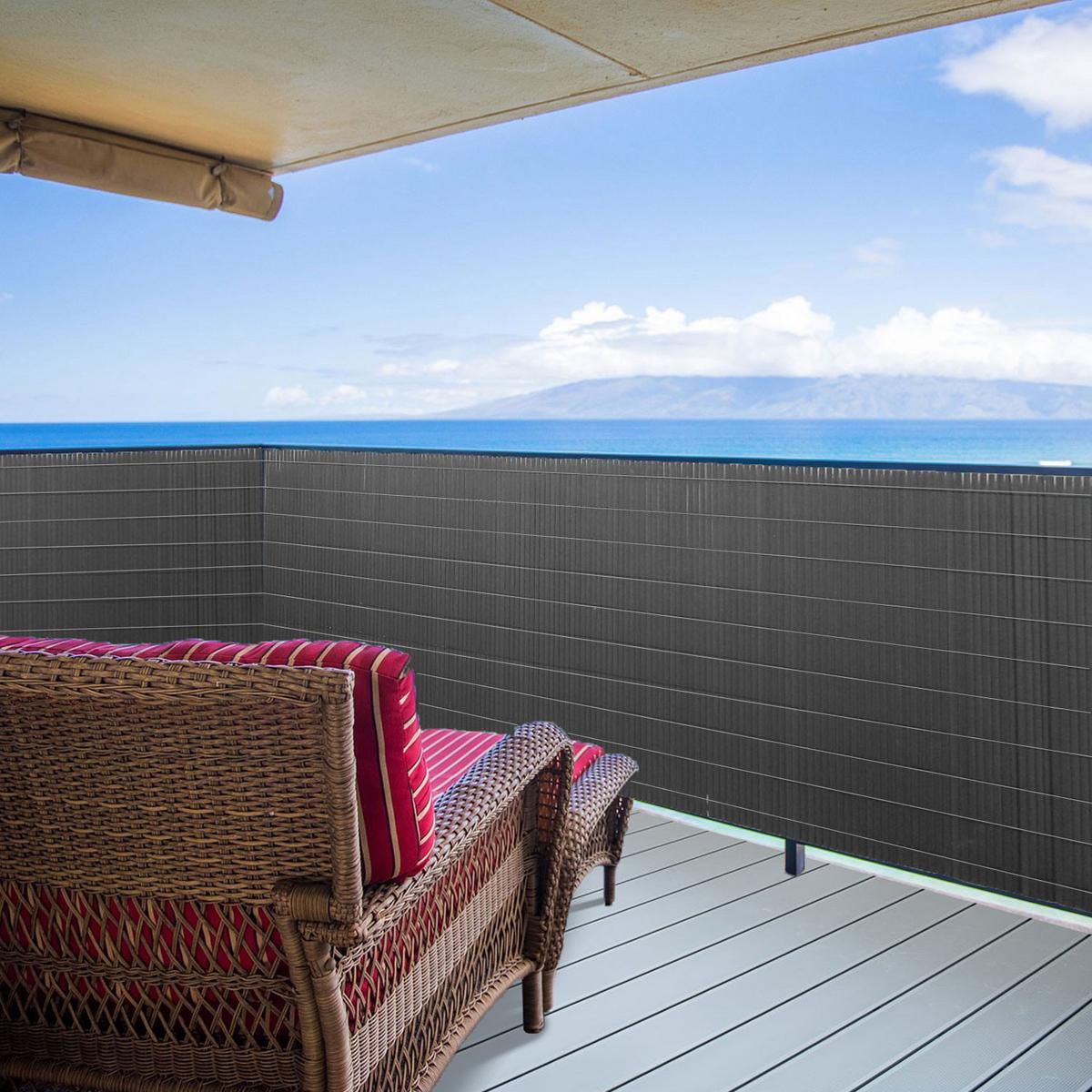 SICHTSCHUTZ Zaun PVC Anthrazit 90x600cm - Grau, Kunststoff (0.9/90cm) - urfence