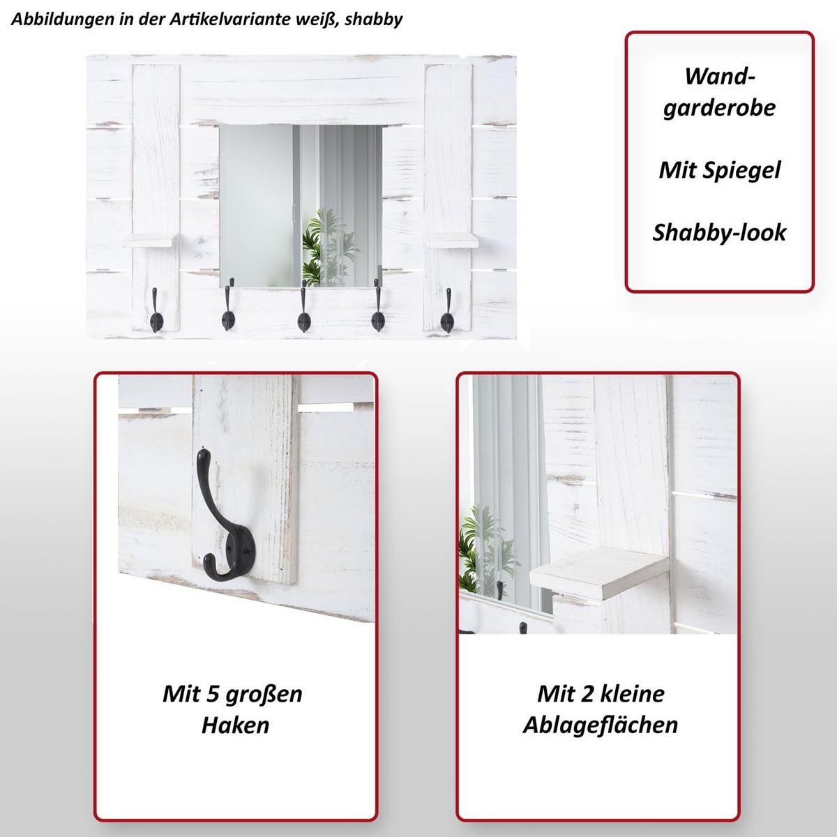 WANDGARDEROBE MIT SPIEGEL Braun - Braun, Holz (90/60/14cm) - MCW