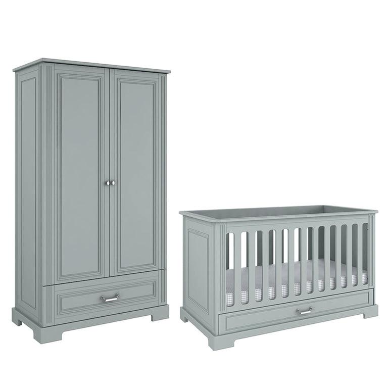 BABYZIMMER 2-teilig Grau - Grau, Holzwerkstoff (152/92/83cm) - Petits-meubles