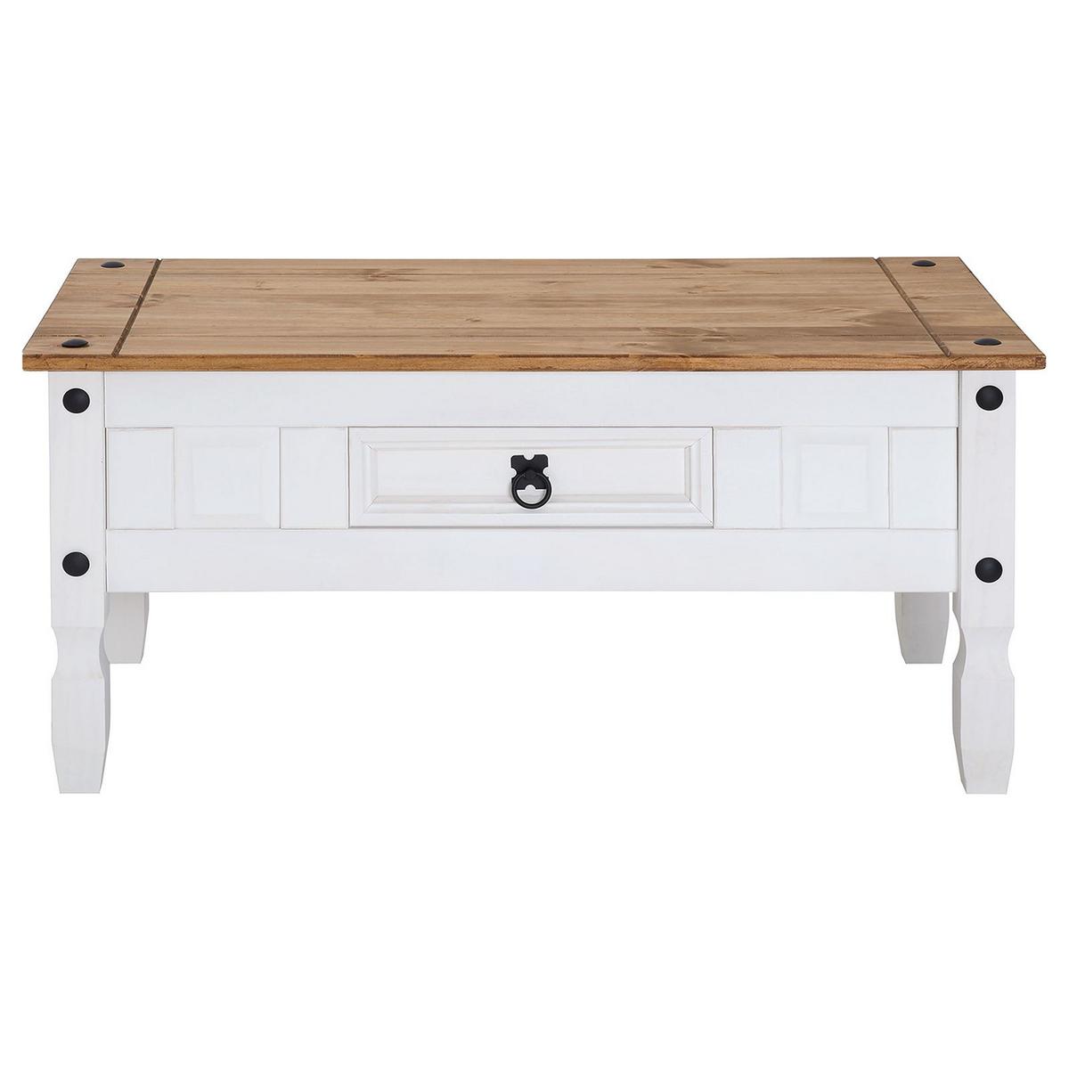 COUCHTISCH CAMPO - Weiß/Braun, Holz (50/95/45cm) - CARO-Möbel