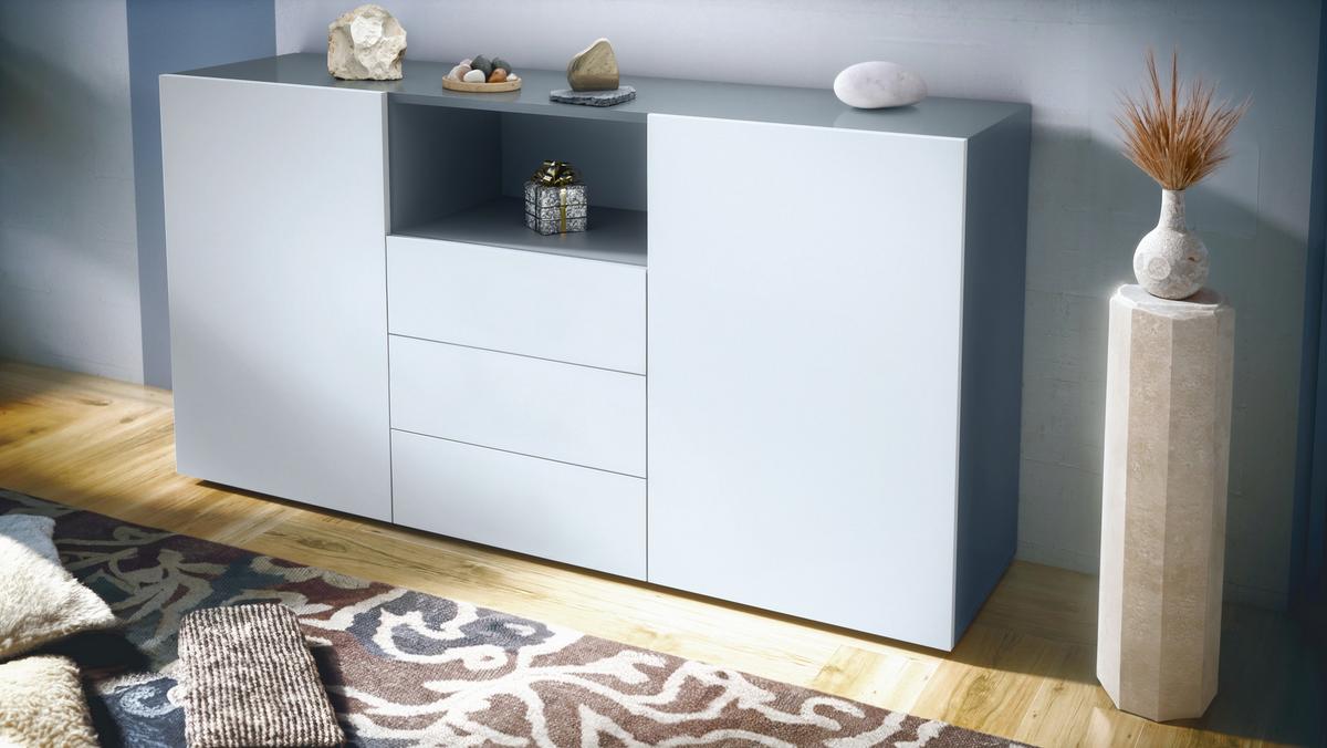 SIDEBOARD Skadu - Weiß, Holzwerkstoff (138.5/71.5/35cm) - Vladon